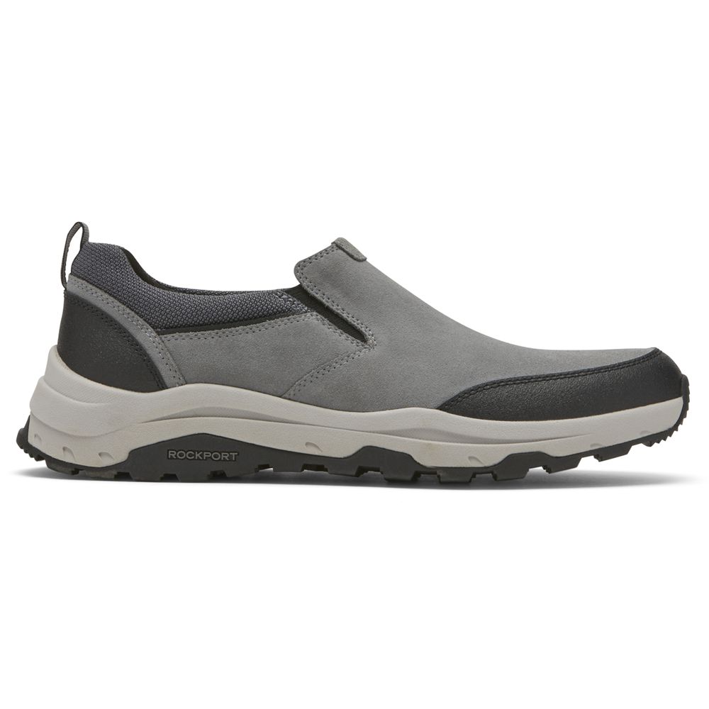 Rockport Men's Xcs Birchfield Slip-On Trekker Walking Shoes - Grey - USA (1275AXGRQ)